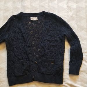 Hollister Navy Knit Cardigan